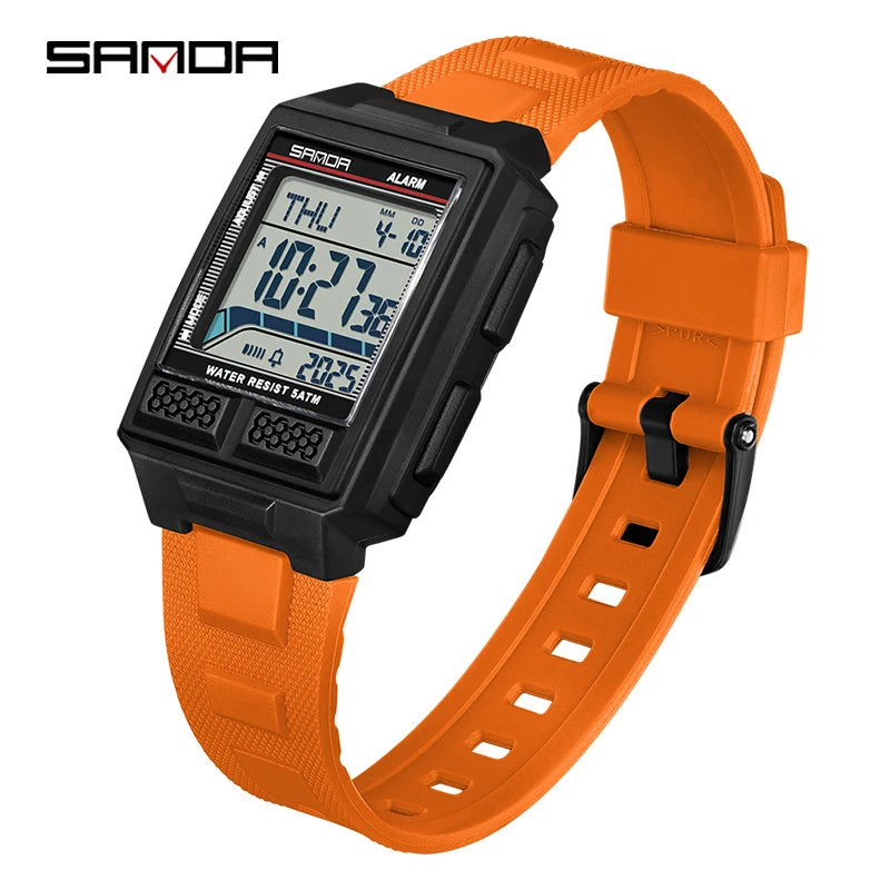 SANDA 2212 New 2025 Fashion Men's Electronic Watch Waterproof Multi functional Lightweight Sports Digital Watch reloj hombre
