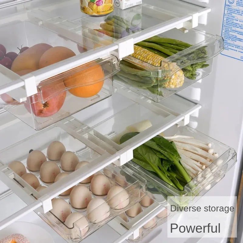 Home 1pc Drawer Style Refrigerator Egg Storage Box Household Plastic Fresh Keeping Holder Rack for Food Fruit