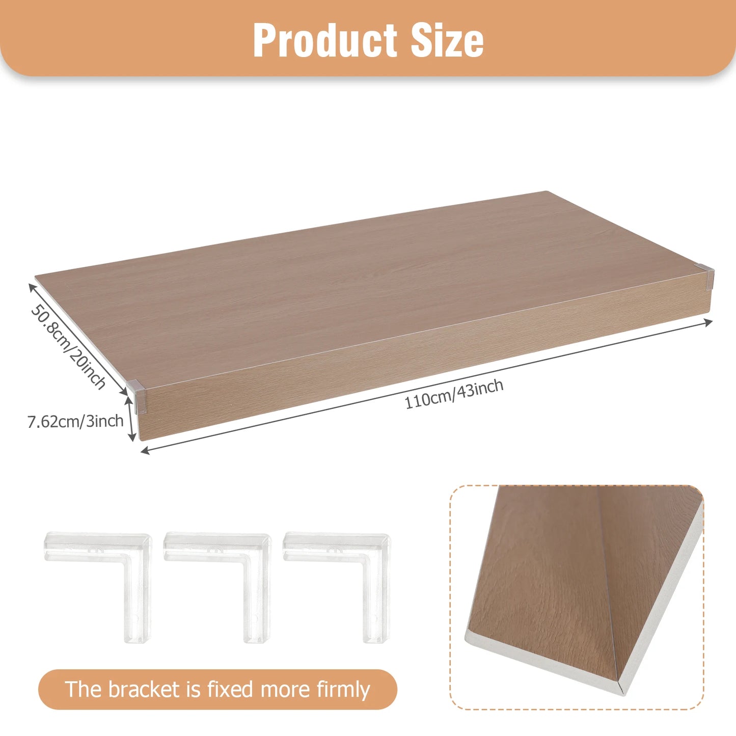 4 Pcs PVC Pantry Shelf Cover 0.32in Thick Faux Wood Rack Covers Easy To Clean and Install for Home Kitchen Bathroom Organization