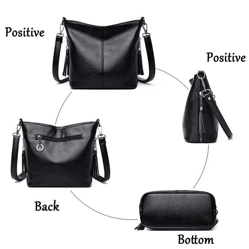 Fashion Shoulder Bags for Women Tote Bag Handbag PU Waterproof Solid Zipper Handbag Crossbody Casual Rectangle Female Pocket