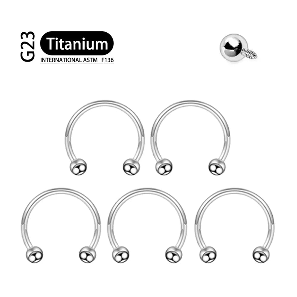 5Pcs Implant Grade F136 Titanium Gothic Spike Labret Tragus Helix Bar Lip Bar Rings Stud Cartilage Ear Piercings Body Jewelry