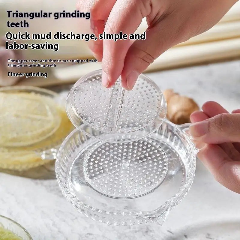 Food Gadgets Plastic Ginger Garlic Grater Tools Masher With Lids Kitchen Fruit Vegetables Hand Grinder Portable Round