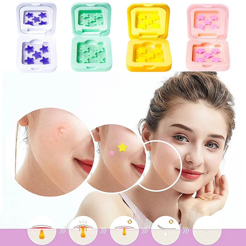 1Box 25/48 Patches Hydrocolloid Acne Patch Fade Repair Invisible Acne Removal Stickers Concealer Makeup Tool Star With Mirror