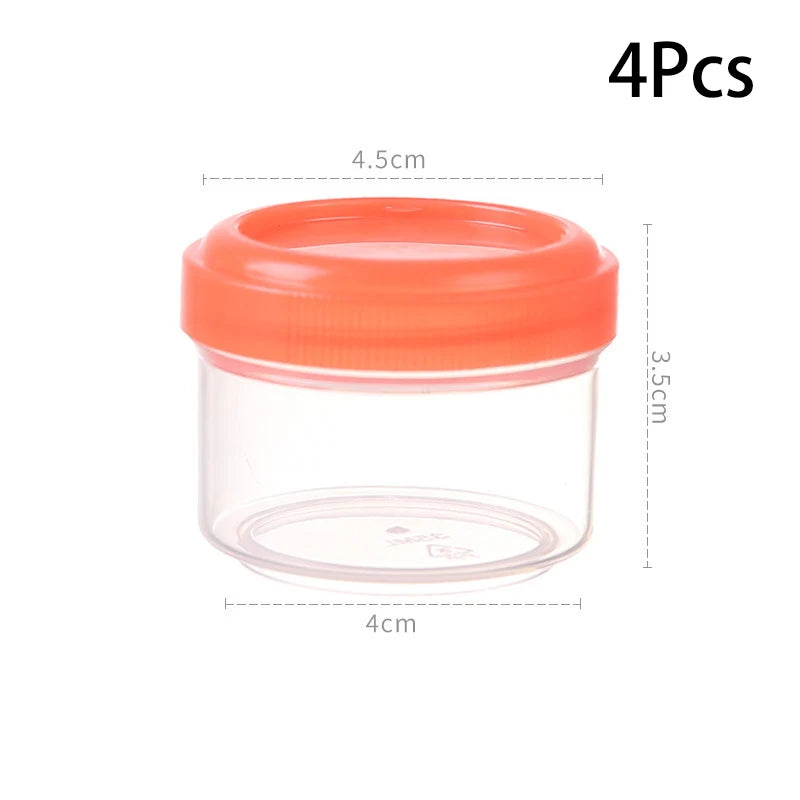 4Pcs 35ml Salad Dressing Containers To Go Plastic Twist Top Sauce Condiment Container With Lid Lunch Box Accessories