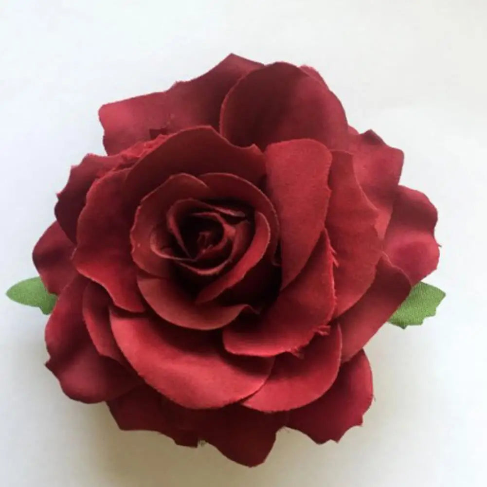Big Rose Flower Hairpin For Bridal Wedding Simulated Flower Hair Clip Women Hawaii Holiday Diy Headdress Hair Accessories