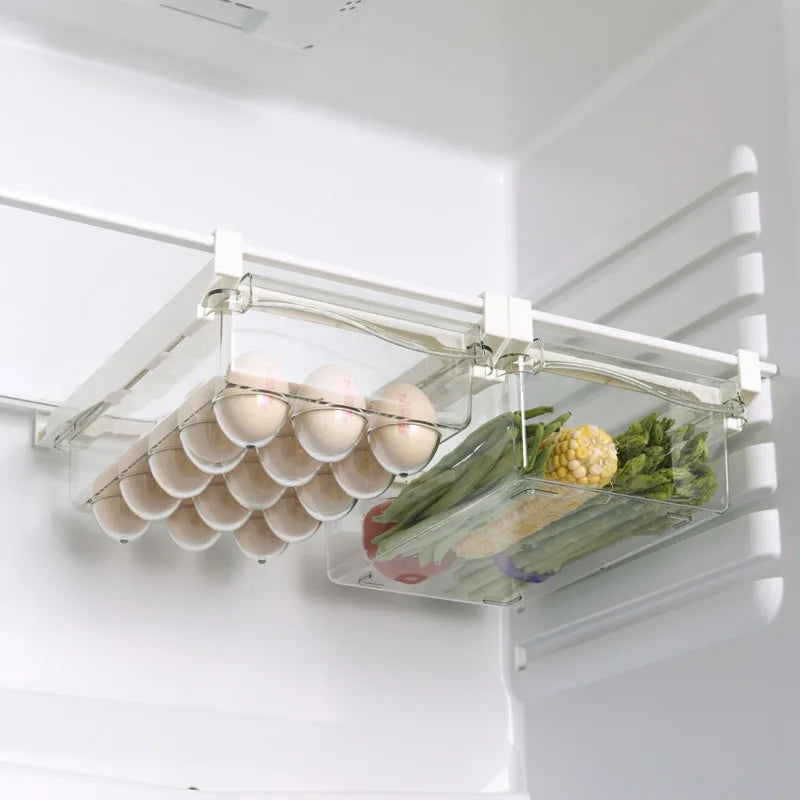 Home 1pc Drawer Style Refrigerator Egg Storage Box Household Plastic Fresh Keeping Holder Rack for Food Fruit
