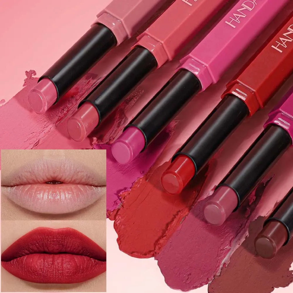 Red Matte Velvet Lipstick Waterproof Lasting Brown Lipstick Pencil Non Stick Cup Moisturize Lipstick Not Fading Sexy Lips Makeup