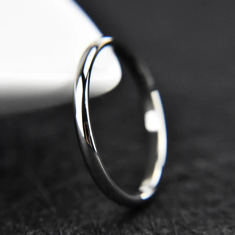 Custom 2mm Thin Rings Engraving Names Personalized For Woman Couples Stainless Steel Black Rose Gold Silver Color Jewelry