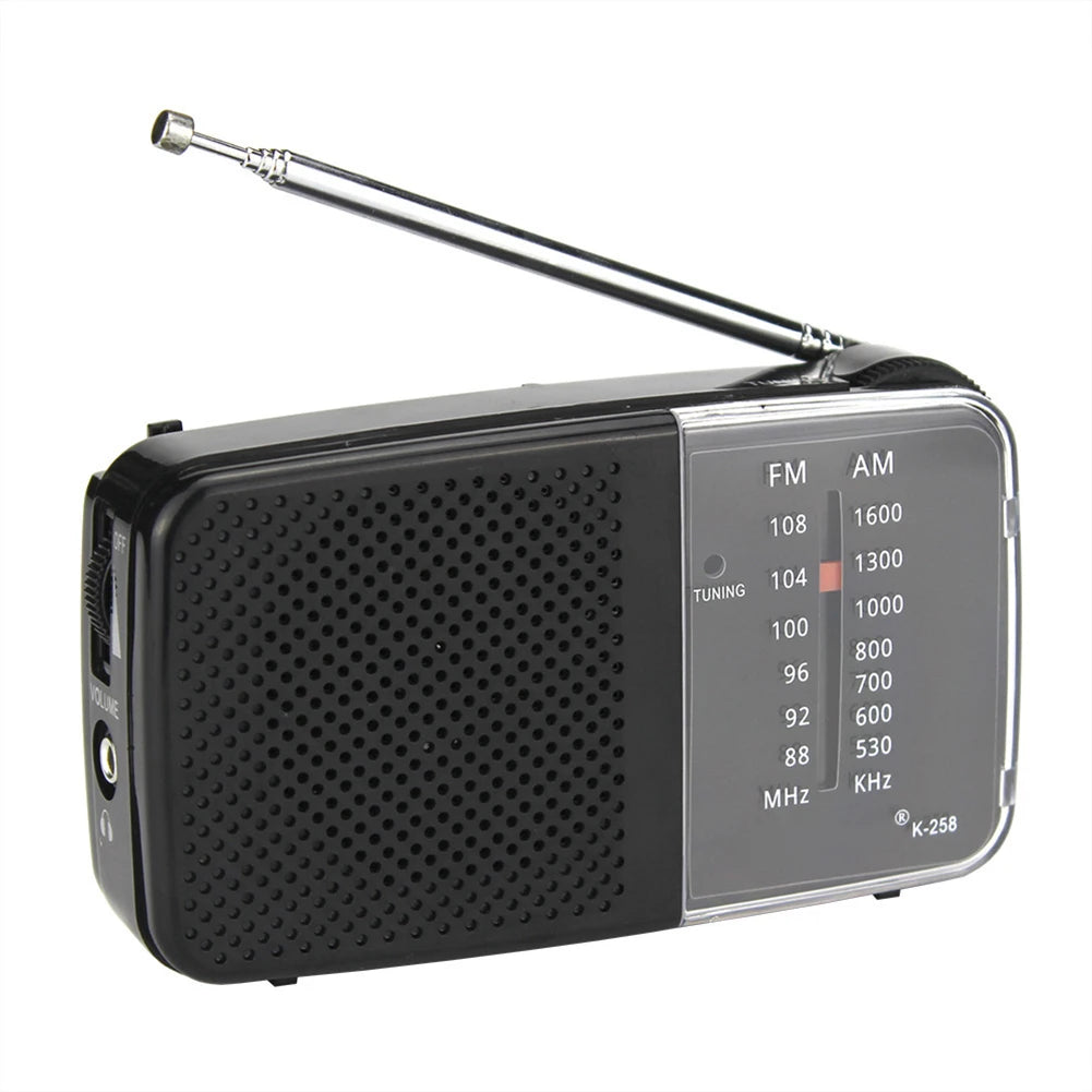 Portable Radio with Speaker Mini Transistor Radio with Strap Battery Powered Radio Telescopic Antenna for Running Cycling