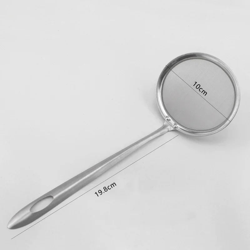 Oval Skimmer Stainless Steel Filter Mesh Oil Pot Food Filter Cookware Colander Fried Filter Kitchen Strainer Baking Cooking