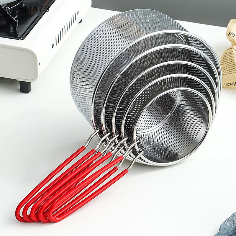 2025 1Pc 12/14/16/18/20cm Stainless Steel Fried Mesh Basket Cooking French Fries Basket Fry Pan Oil Pan Strainer Kitchen Tool