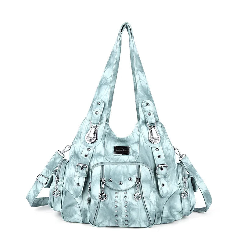 Women Handbags Black Vintage Shoulder Bags Fashion PU Handbag Female Satchel Big-capacity Shoulder Purse Bag bolsa feminina