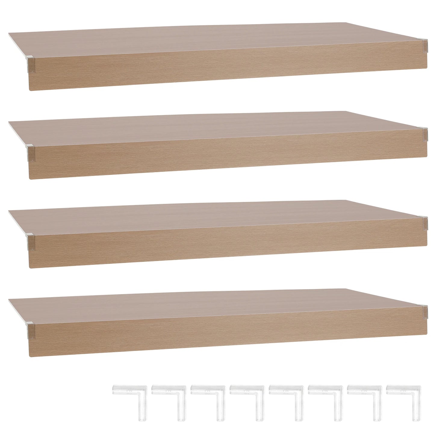 4 Pcs PVC Pantry Shelf Cover 0.32in Thick Faux Wood Rack Covers Easy To Clean and Install for Home Kitchen Bathroom Organization