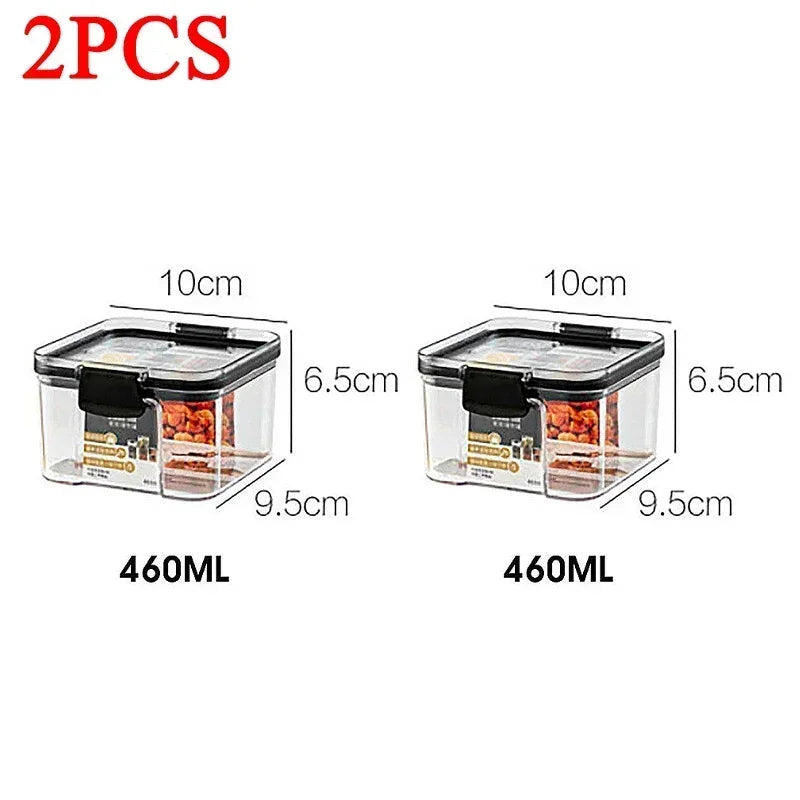 460-1800ml Sets Stackable Kitchen Sealed Jar Plastic Food Storage Box Multigrain Tank Bottle Dried Fruit Tea Storage Containers