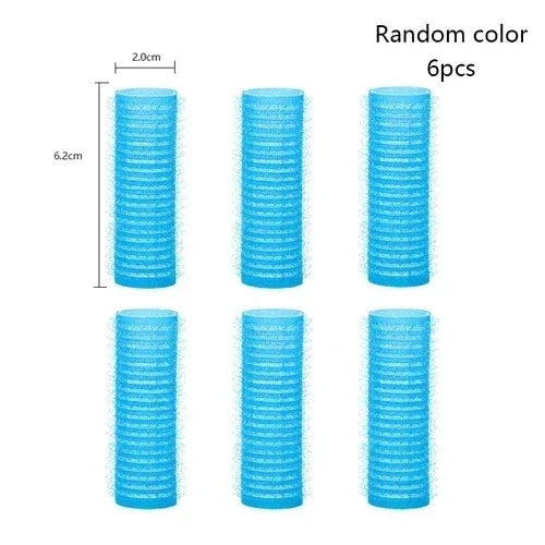 Hot Selling 6/12/24Pcs Pink Nylon Plastic Hair Rollers Set DIY Hairdressing Tools 3Sizes No Heat Self Grip Hair Roller Curlers