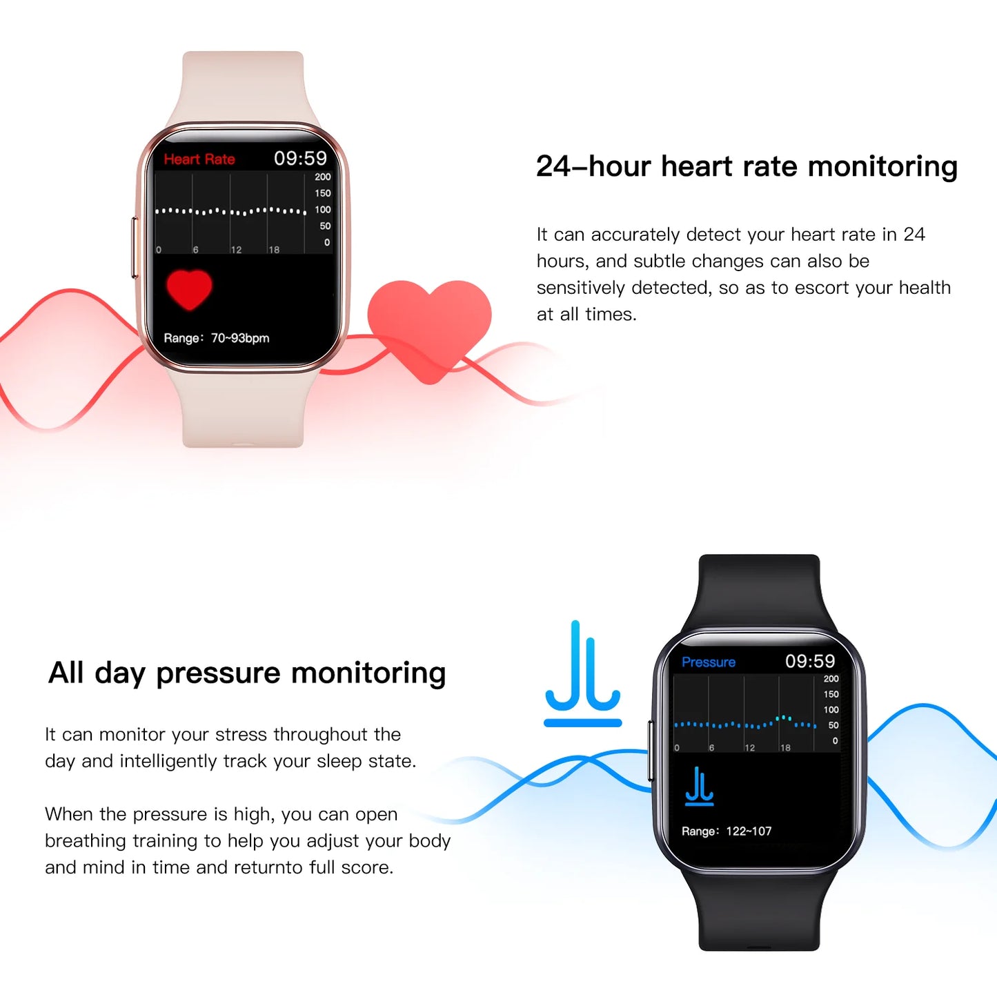 Luxury Man Smart Watch Fitness Tracker Smartwatch Heart Monitor Clock Sport IP68 Waterproof Watches for Women Android Phone 2025