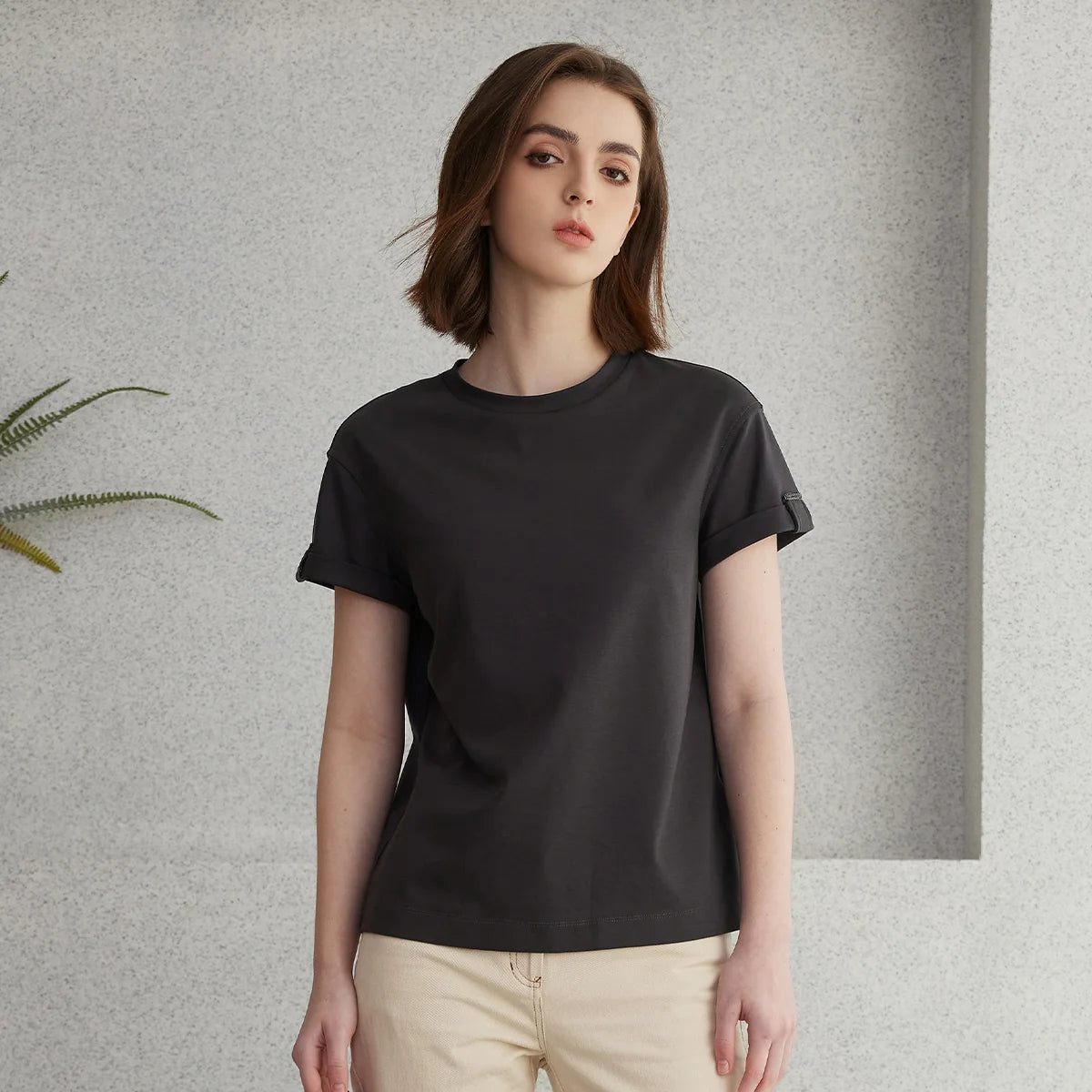 K2123L Summer Short Sleeved Clothes Premium Luxury Women's Clothing Combed Cotton Tshirts pima cotton Tee Shirt