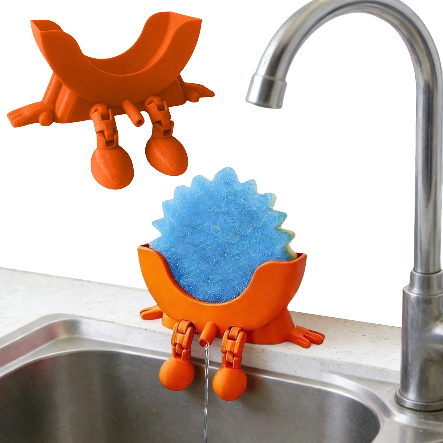 Smiling Sponge Holder 3D Printing Sponges Soap Holder Drying Rack for Scrub Daddy Kitchen Countertop Sink Organizer for Kitchen