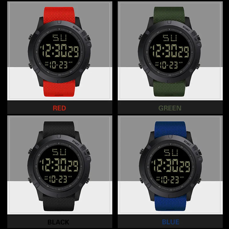 Men Sport Watch Multifunction Military Sports Watch Alarm Clock Luminous LED Digital Watch Big Dial Student Electronic Clock
