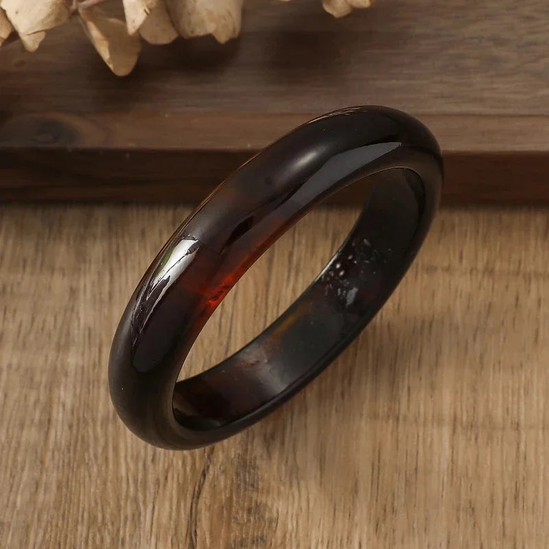 Vintage Punk Brown Coffee Thick Resin Acrylic Smudging Bangles Geometric Irregular Bangle Bracelets For Women Men Jewelry
