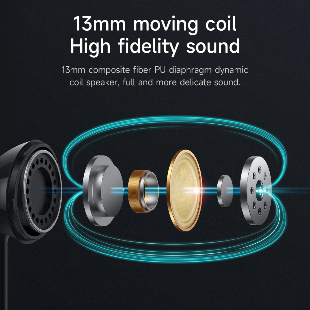 HOCO EQ5 ANC+ENC Bluetooth 5.3 Wireless Earphone Active Noise Cancellation Hifi Stereo Sound Dual Microphone Music Sport Earbuds