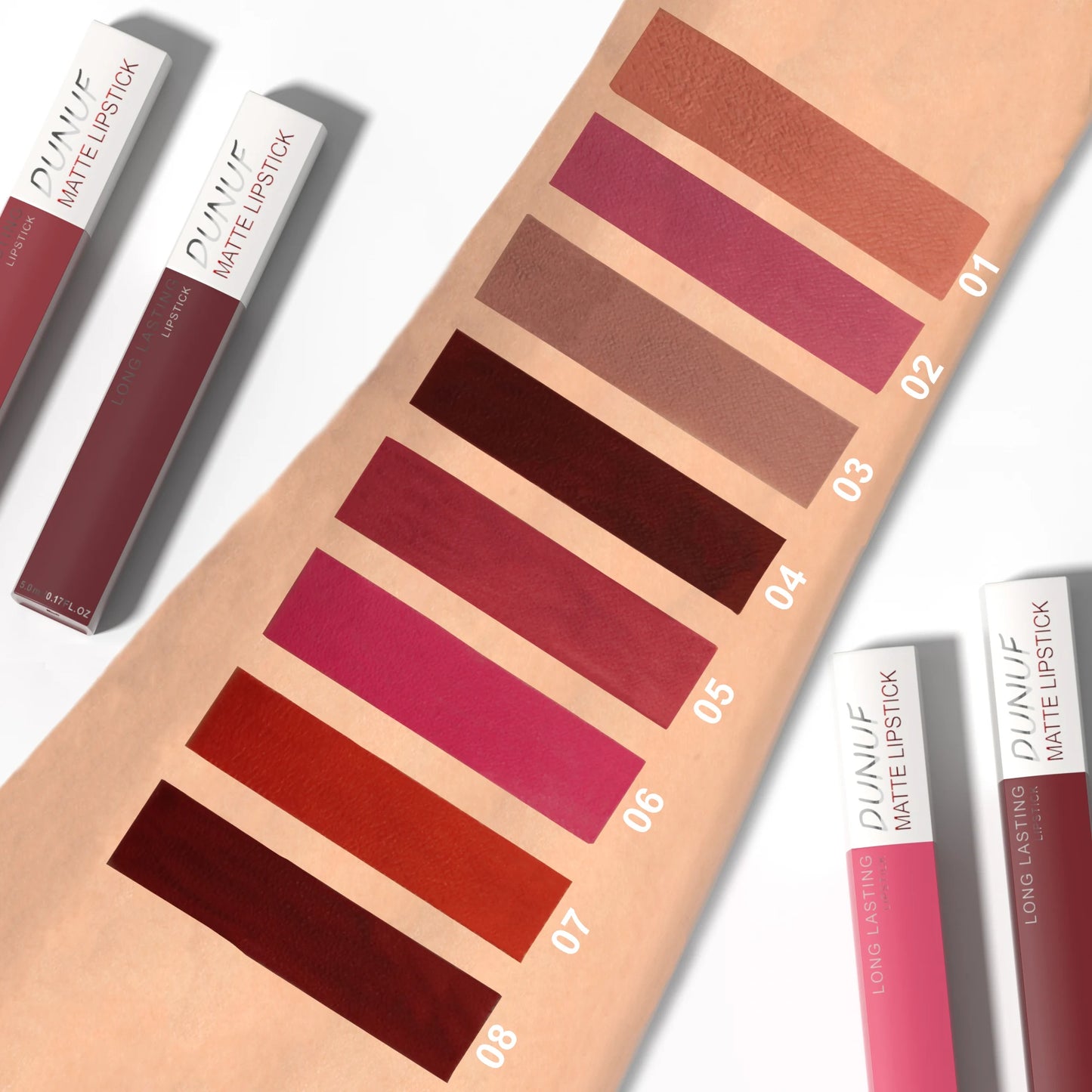 8 Colors Matte Waterproof Lip Gloss Sexy Red Not Fade Liquid Lipstick Long Lasting Velvet Lip Glaze Earth Brown Non Stick Makeup