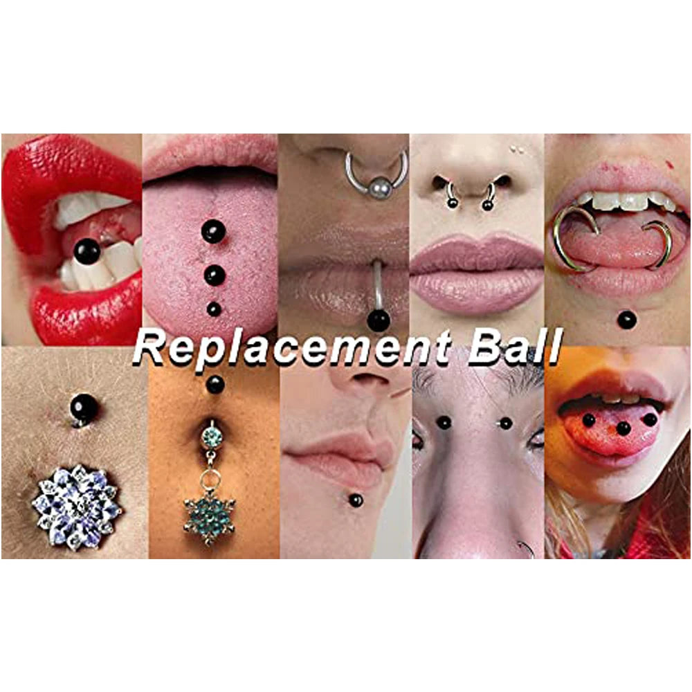 10PCS Stainless Steel Screw Replacement Piercing Ball Lot Labret Eyebrow Piercing Ball Bulk Piercing Jewelry Accessories Labret