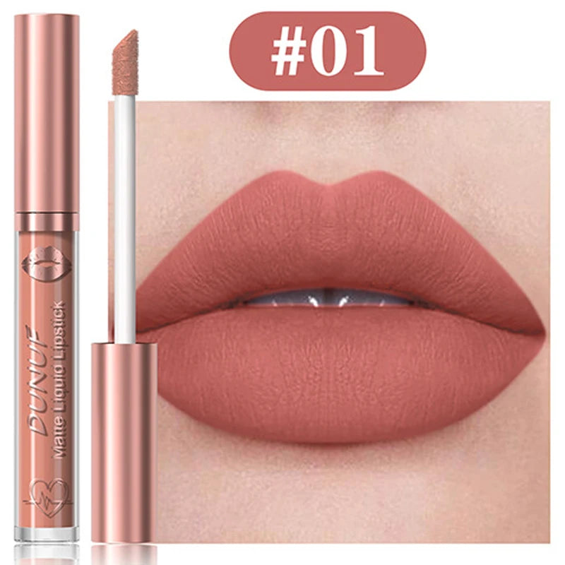 18-Colors Sexy Velvet Matte Lip Gloss Rose Pink Liquid Lipstick Beauty Red Waterproof Lasting Easy To Color Nude Lip Tint Makeup