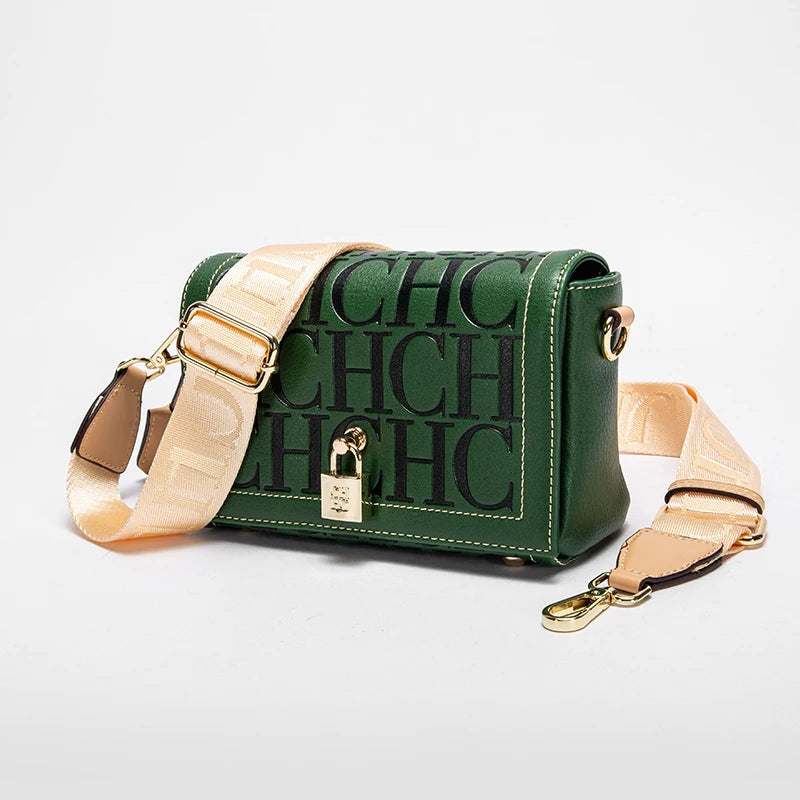 CHCH Fashion Classic Retro Women's New Shoulder Bag Letter PU Material Party Multi functional Crossbody Bag