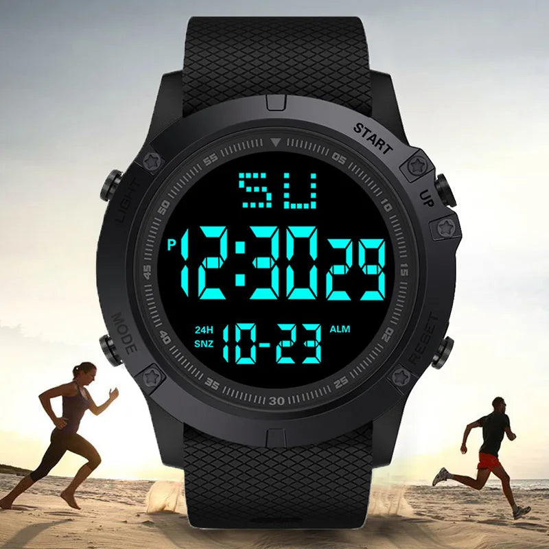 Men Sport Watch Multifunction Military Sports Watch Alarm Clock Luminous LED Digital Watch Big Dial Student Electronic Clock