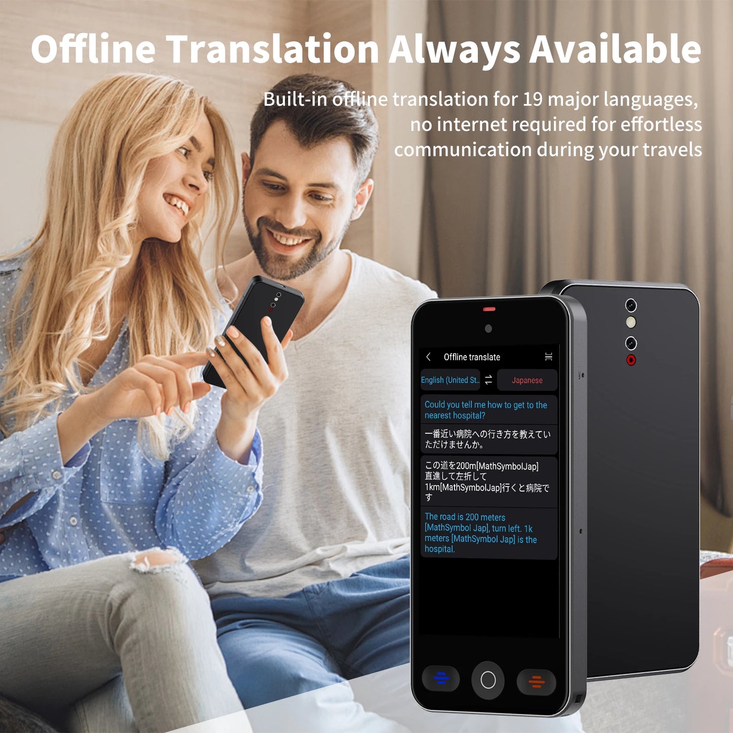 Language Translator Device with 152 Languages Voice Portable Ai  Translating Offline Translation Support Voice Video Recording