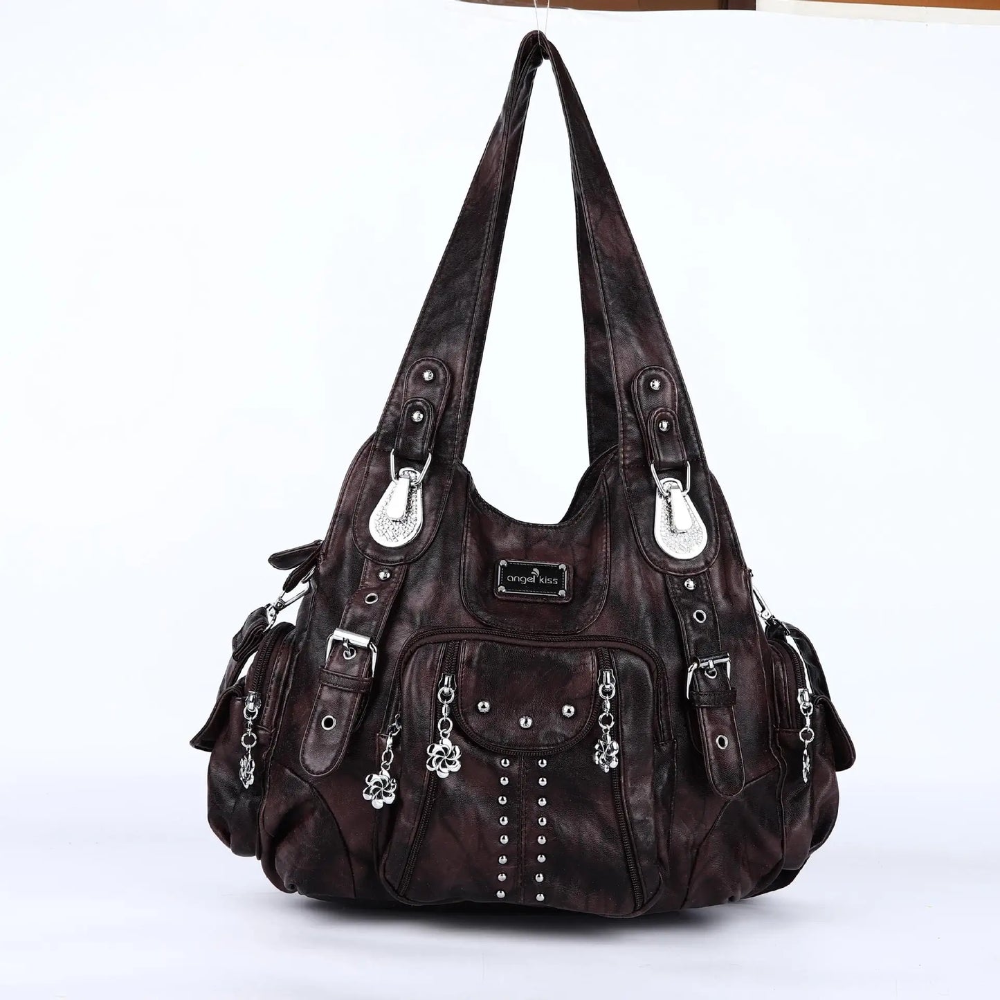 Women Handbags Black Vintage Shoulder Bags Fashion PU Handbag Female Satchel Big-capacity Shoulder Purse Bag bolsa feminina