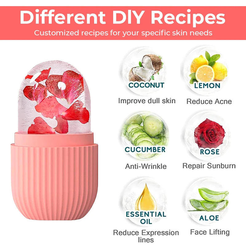Silicone Ice Cube Trays Facial Eye Roller Ice Ball Beauty Face Lifting Massager Contouring Reduce Acne Skin Care Tool Reusable