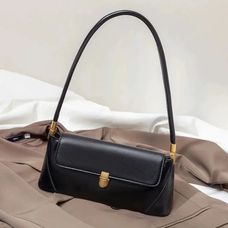 Fashion Solid Color Underarm Bags PU Leather Shoulder Bags for Women Design Luxury Small Handbag Female Subaxillary Clutches
