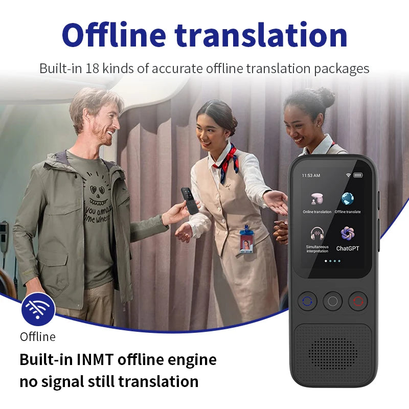 Language Translator Offline Voice Photo Translation WiFi Portable Translator 138 Languages Translator Device for Travel Business