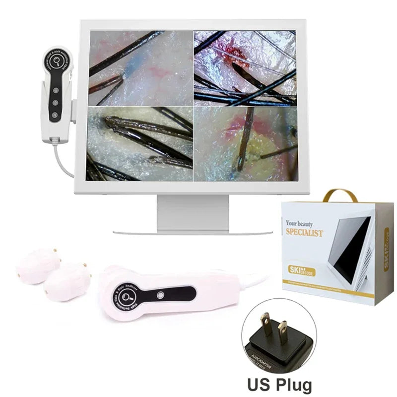 15 Inch Screen Ultra Hair Skin Analyze HD Intelligent Beauty Salon Home 50/200 Times Lens HD Scalp Hair Detector Skin Analysis