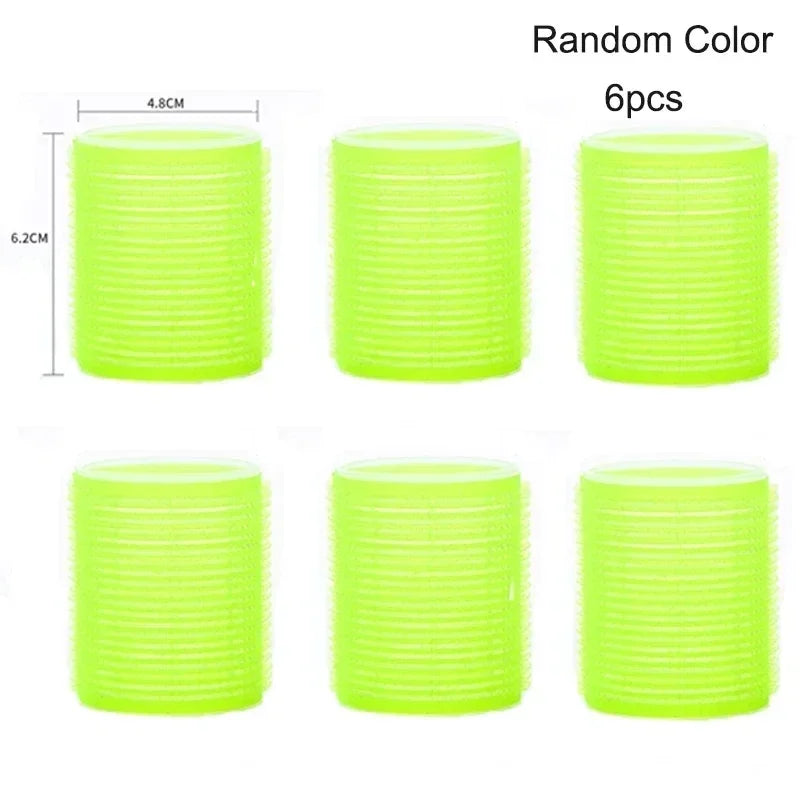 Hot Selling 6/12/24Pcs Pink Nylon Plastic Hair Rollers Set DIY Hairdressing Tools 3Sizes No Heat Self Grip Hair Roller Curlers