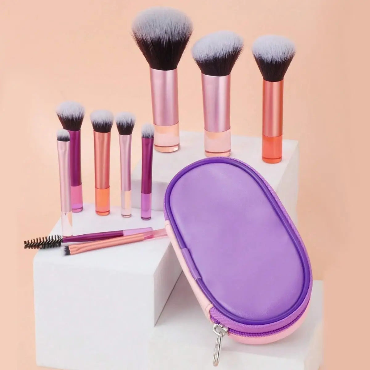 8pcs Pro Makeup Brush Set - Soft, Premium Synthetic Hair, Cruelty-Free, Easy to Clean, Foundation, Blush, Eyeshadow, Cosmetic