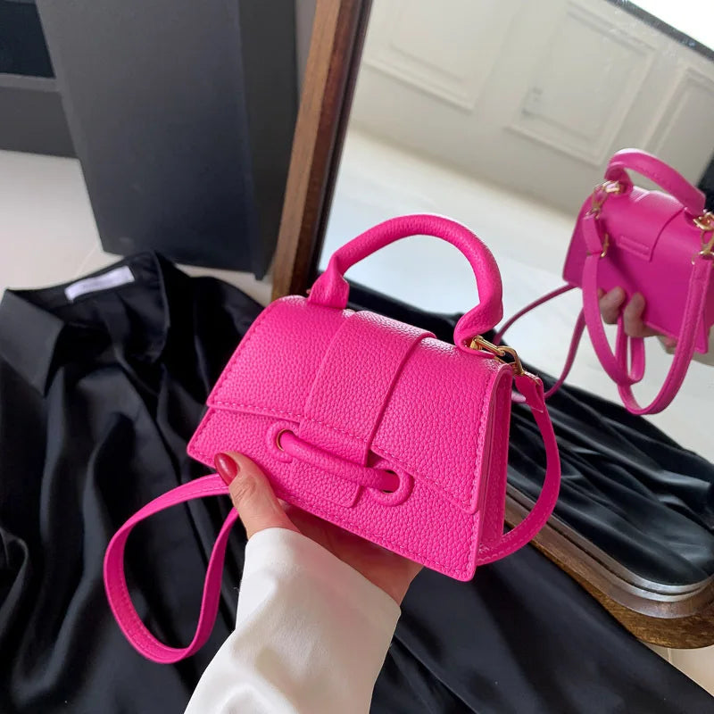 Korean Fashion Versatile Exquisite Women's Bags Shoulder Buckle Solid Premium Texture Temperament Generous Handbag Crossbody