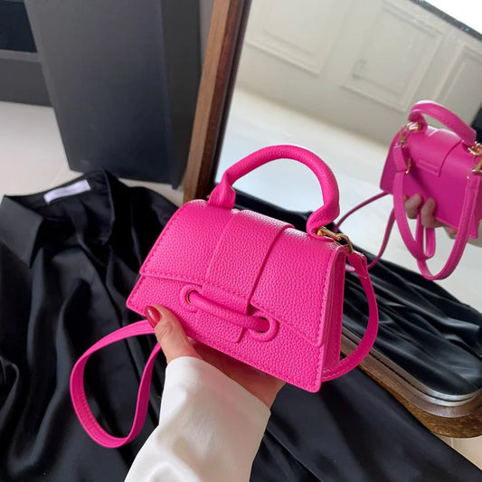 Korean Fashion Versatile Exquisite Women's Bags Shoulder Buckle Solid Premium Texture Temperament Generous Handbag Crossbody