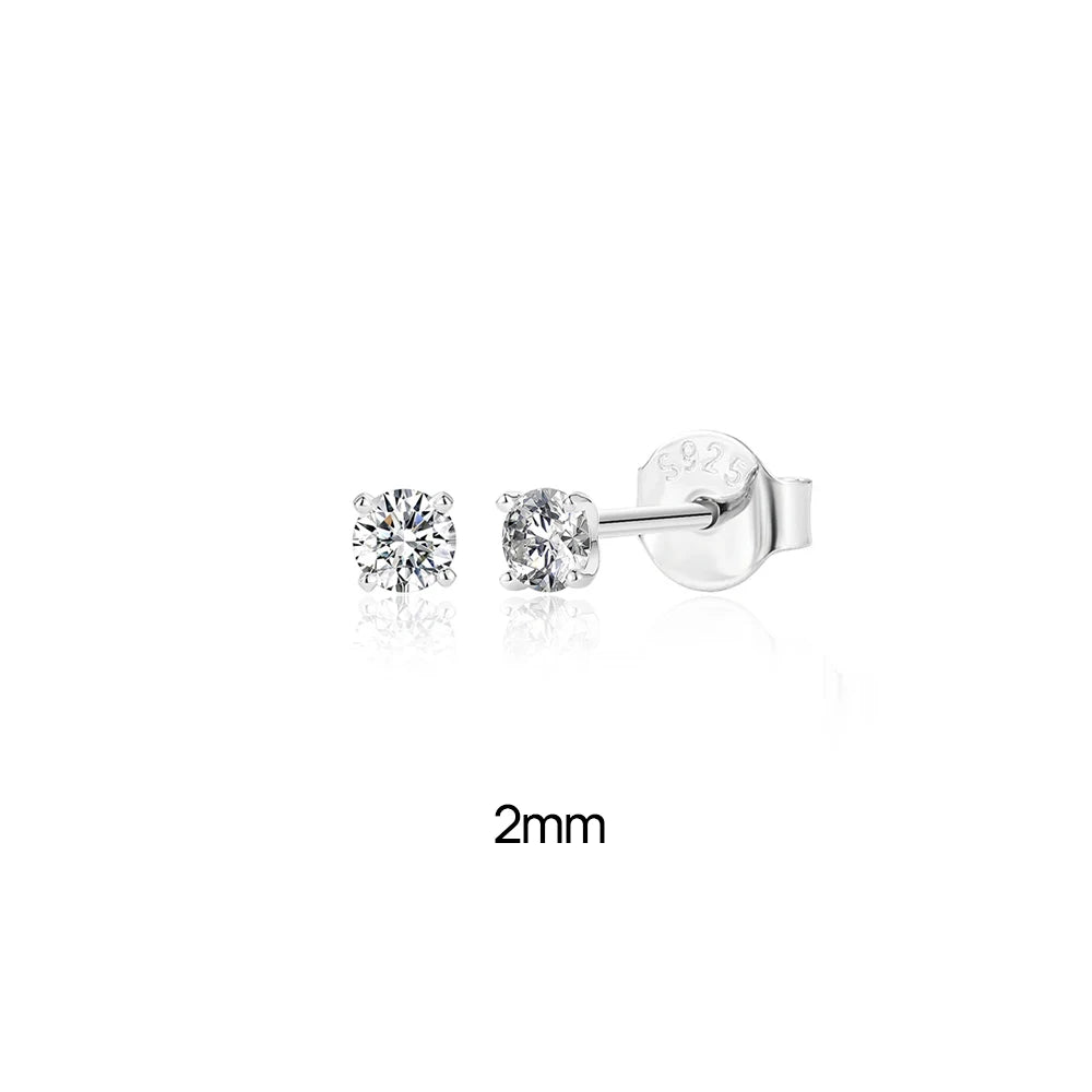 CANNER 0.5-1.2 Carat D Color Moissanite Ear Stud Earrings For Women 925 Sterling Silver Elegant Sparkling Piercing Earrings Gift