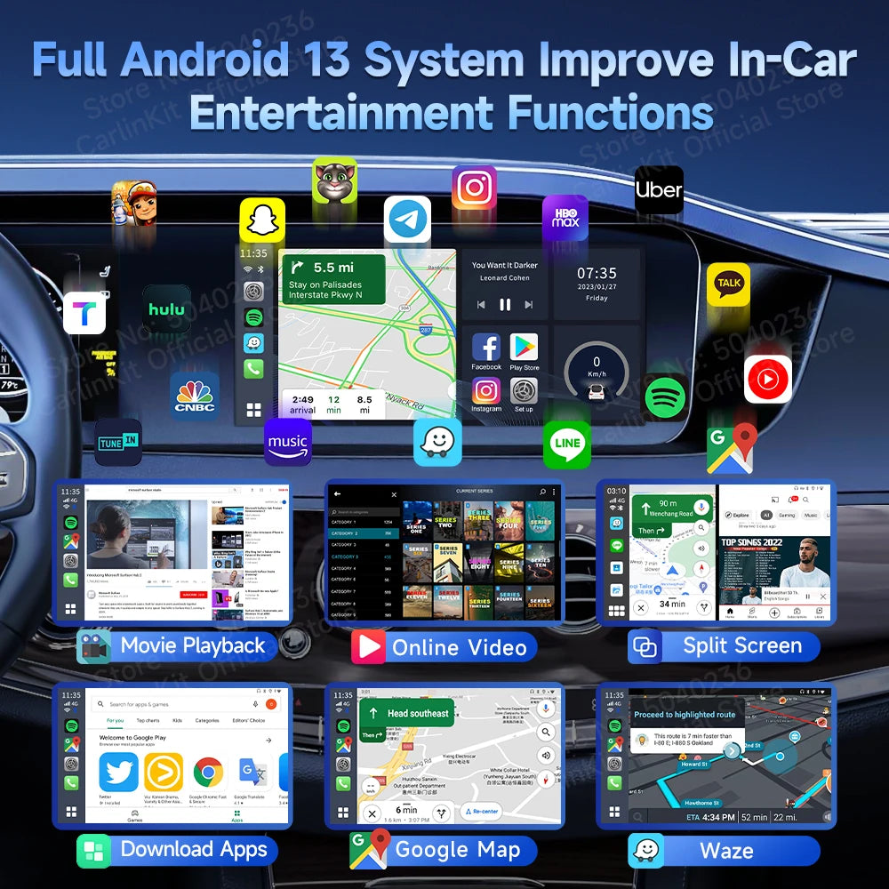 2026 New CarlinKit Mini CarPlay AI Box Qualcomm SM6225 8-Core Android Auto Wireless CarPlay TV Box 64G 128G Smart Streaming Box