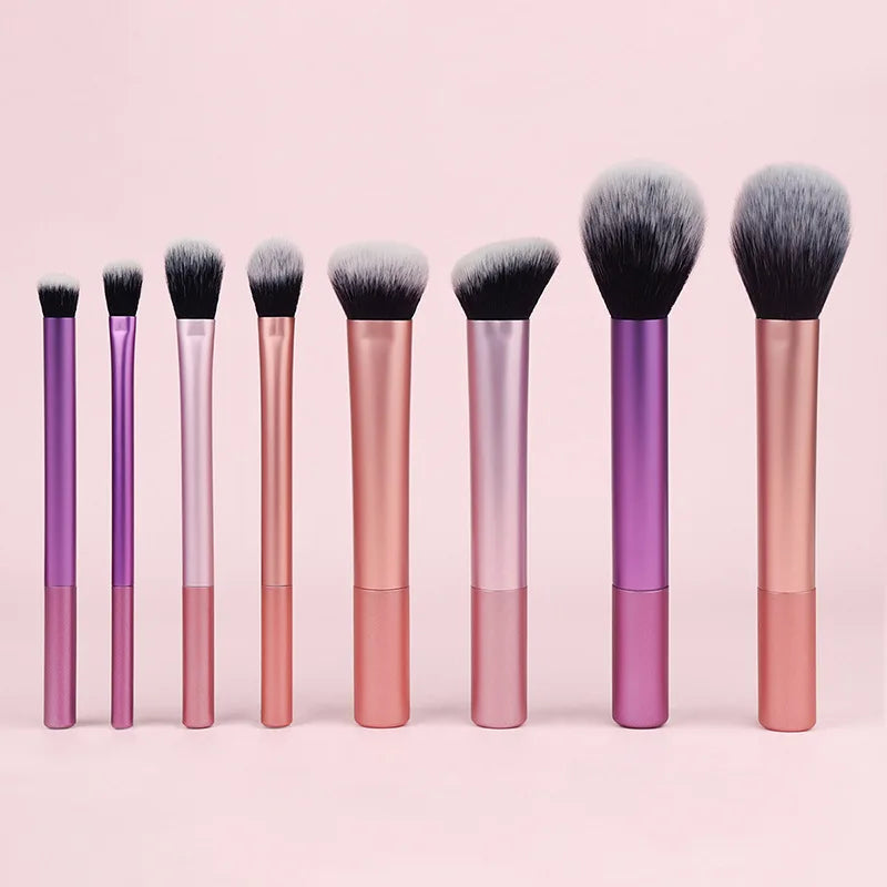 8pcs Pro Makeup Brush Set - Soft, Premium Synthetic Hair, Cruelty-Free, Easy to Clean, Foundation, Blush, Eyeshadow, Cosmetic