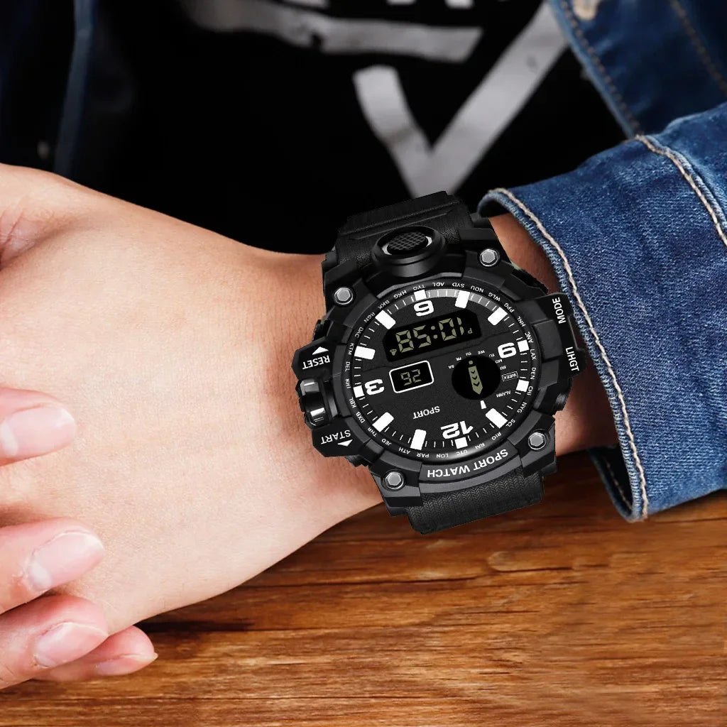 MAYZHISU Men's Sports Watch Luminous LED Digital Men Sport Watch Alarm Clock Waterproof Multifunction Military Electronic Watch