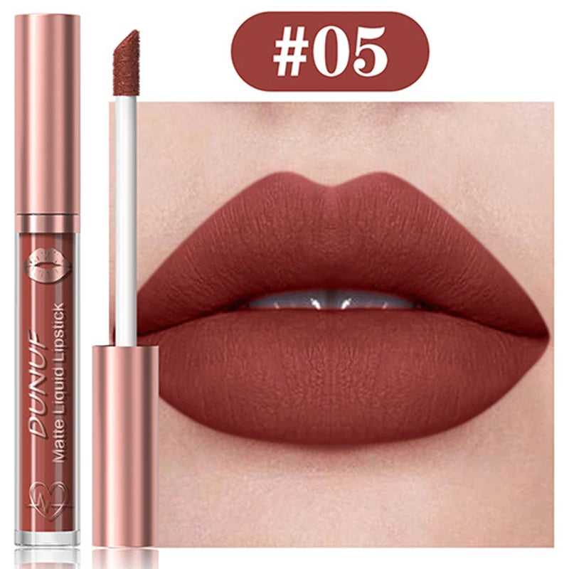 18-Colors Sexy Velvet Matte Lip Gloss Rose Pink Liquid Lipstick Beauty Red Waterproof Lasting Easy To Color Nude Lip Tint Makeup