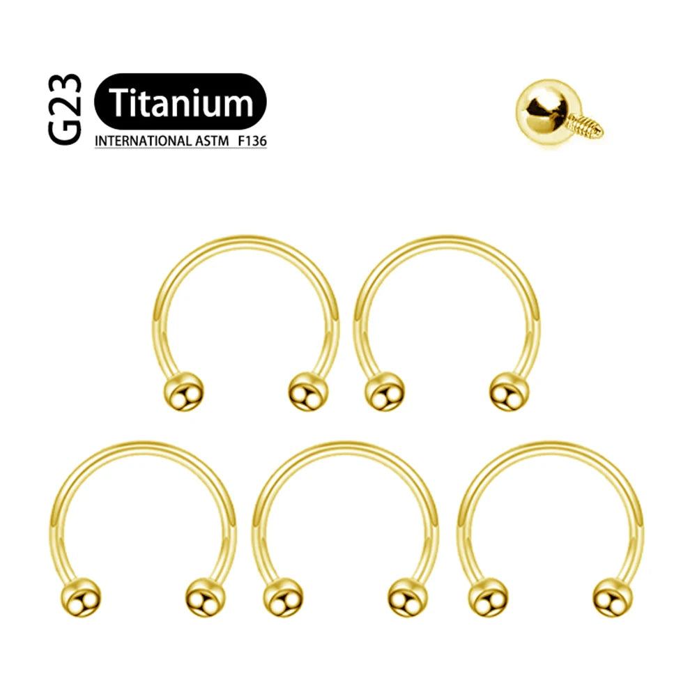5Pcs Implant Grade F136 Titanium Gothic Spike Labret Tragus Helix Bar Lip Bar Rings Stud Cartilage Ear Piercings Body Jewelry