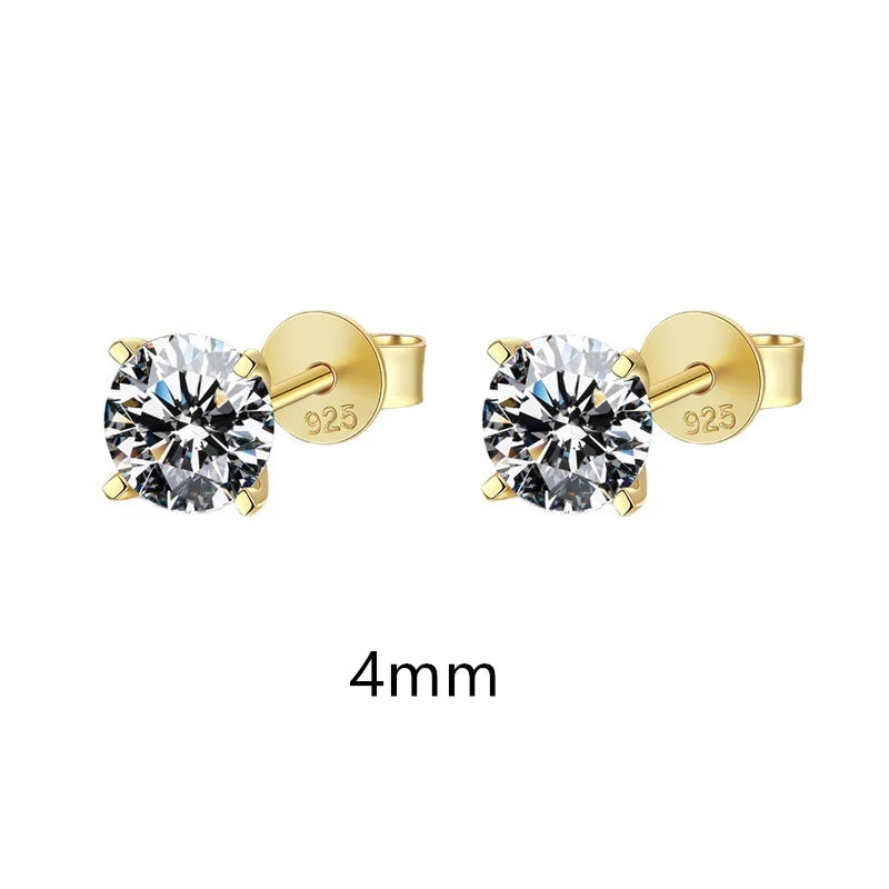 CANNER 0.5-1.2 Carat D Color Moissanite Ear Stud Earrings For Women 925 Sterling Silver Elegant Sparkling Piercing Earrings Gift