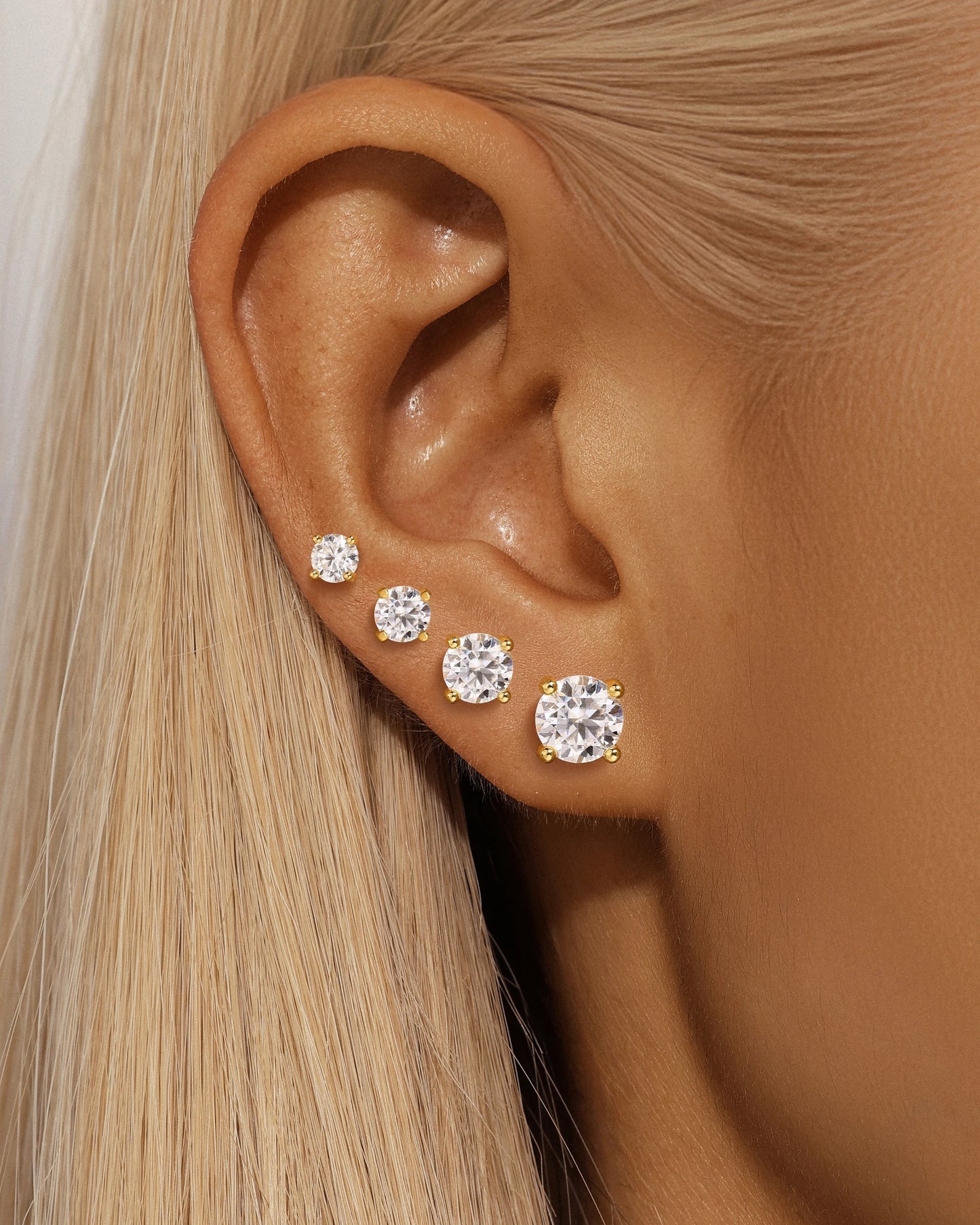 CANNER 0.5-1.2 Carat D Color Moissanite Ear Stud Earrings For Women 925 Sterling Silver Elegant Sparkling Piercing Earrings Gift