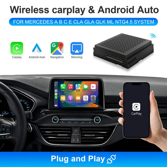 2026 New upgrade Wireless Carplay Android Auto NTG4.5 Becker For Mercedes Benz A B C E CLA GLA GLK ML Sprinter NAVI MirrorLink