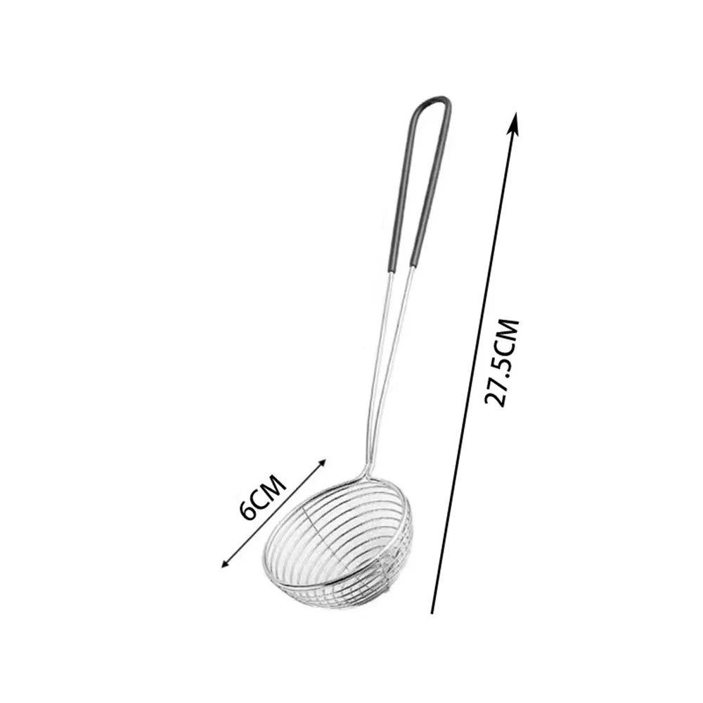 Red Handle Strainer Stainless Steel Bubble Tea Colander Boba Milk Tea Spoon Pearl Round Strainer Kitchen Gadgets